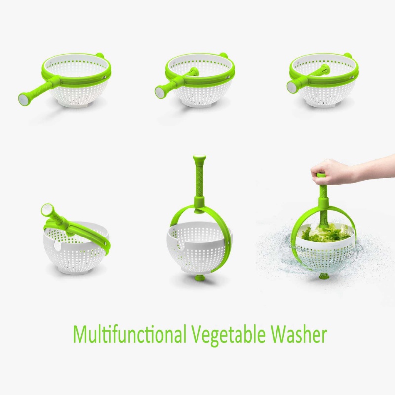 Keranjang Pengering Sayuran Salad Spinner Model Putar Untuk Dapur