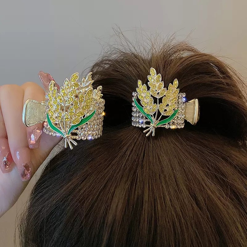 Aksesoris Jepit Rambut Ponytail Bahan Alloy Aksen Mutiara Berlian Imitasi Gaya Korea Untuk Wanita