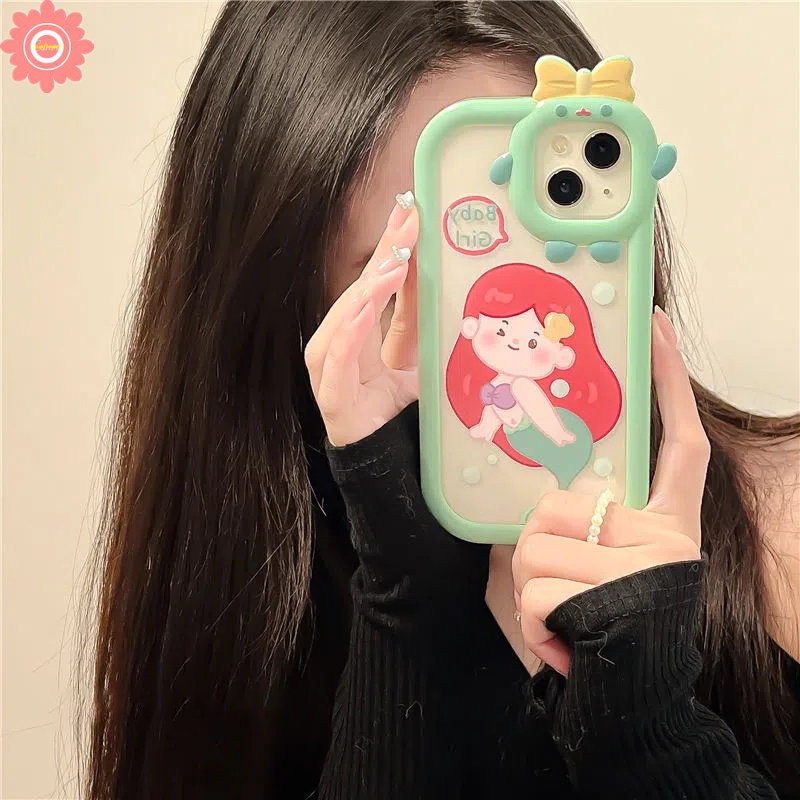 Soft Case Desain Disney Princess Mermaid 3D Untuk Redmi Note 10 11 8 9 11s 11Pro + 10 Pro Max Plus Redmi 9A 10 9T 10A 10C A1 + 9C NFC POCO M3 X3 Pro NFC Mi 11Lite