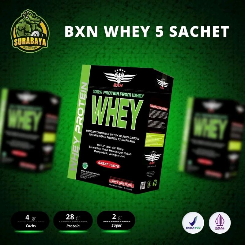 BXN Xtreme Whey Protein 1 Box 5 Sachet Premium Series Non Isolate Pro Whey Iso