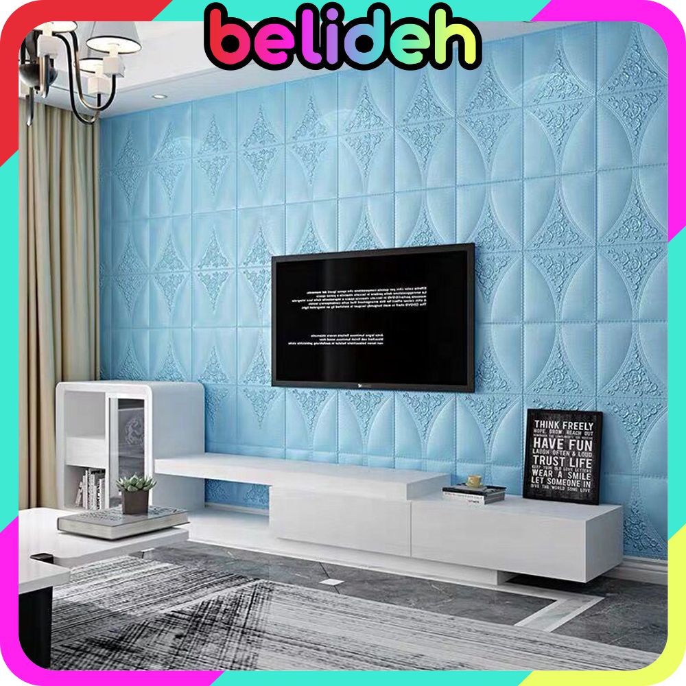 ☛BELIDEH☚  Wallpaper Dinding Sticker Foam / Wallfoam Brickfoam 3D Motif Batik Bunga Mawar 35cm x 35cm R782