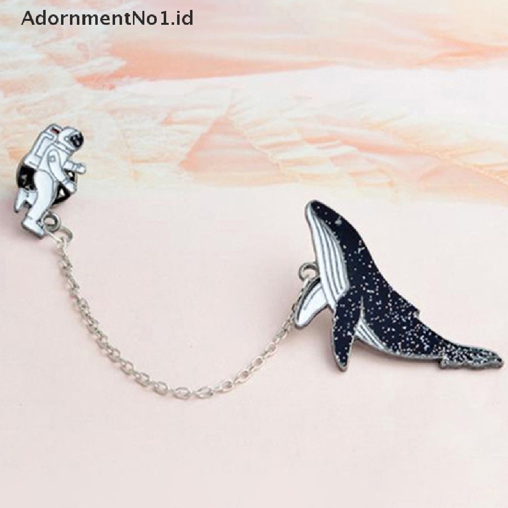 1 Pc Bros Rantai Desain Kartun Whale Astronot Whale 1 Pc