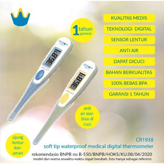 Crown Babycare Thermometer Digital Pengukur Suhu Tubuh Elektronik CR-1938