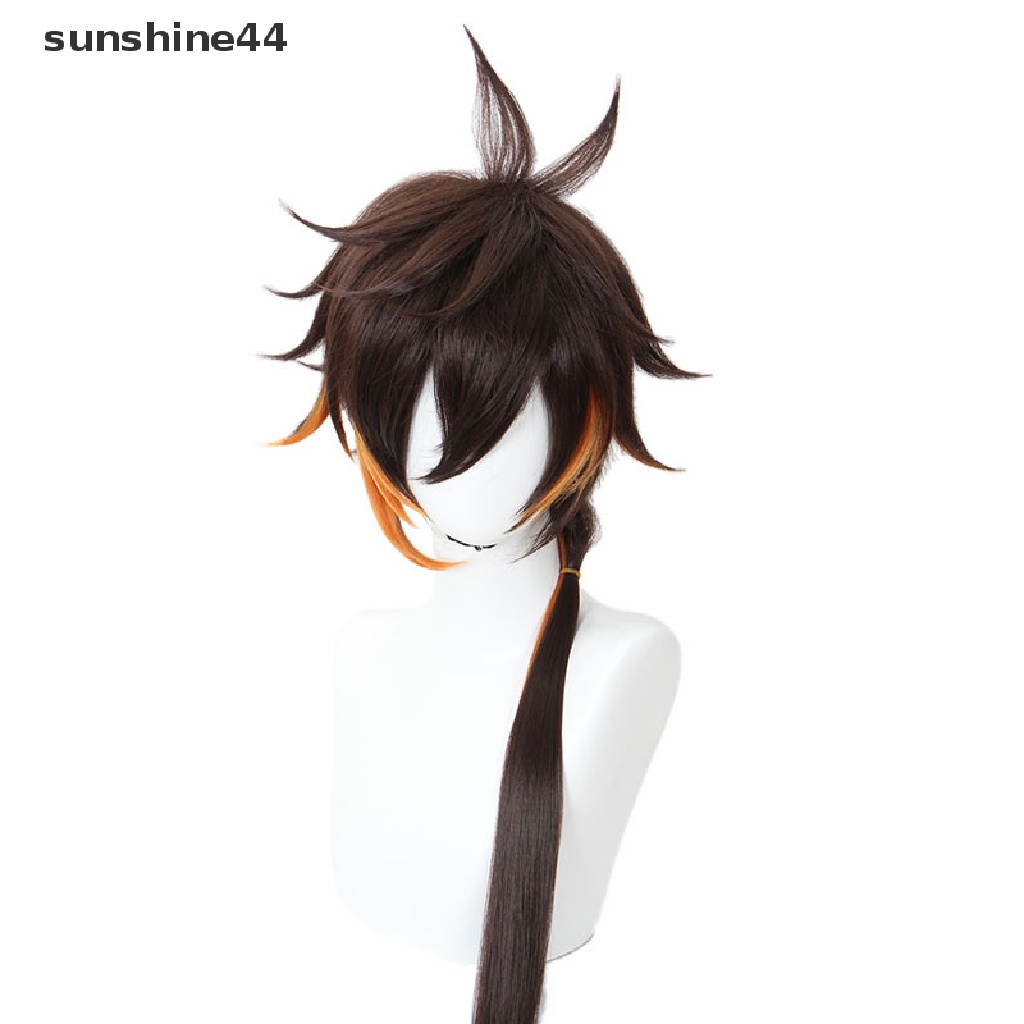 Sunshine wig / Rambut Palsu Dewasa Model Genshin Impact ZhongLi Untuk cosplay / Halloween / Karnaval / Pesta