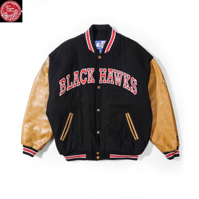 Jacket Vintage Black Hawks Limited By Starter Original