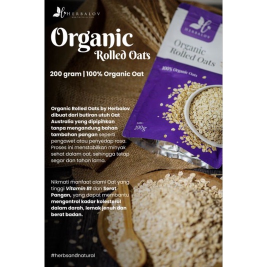 

ORGANIC ROLLED OAT BY.HERBALOV