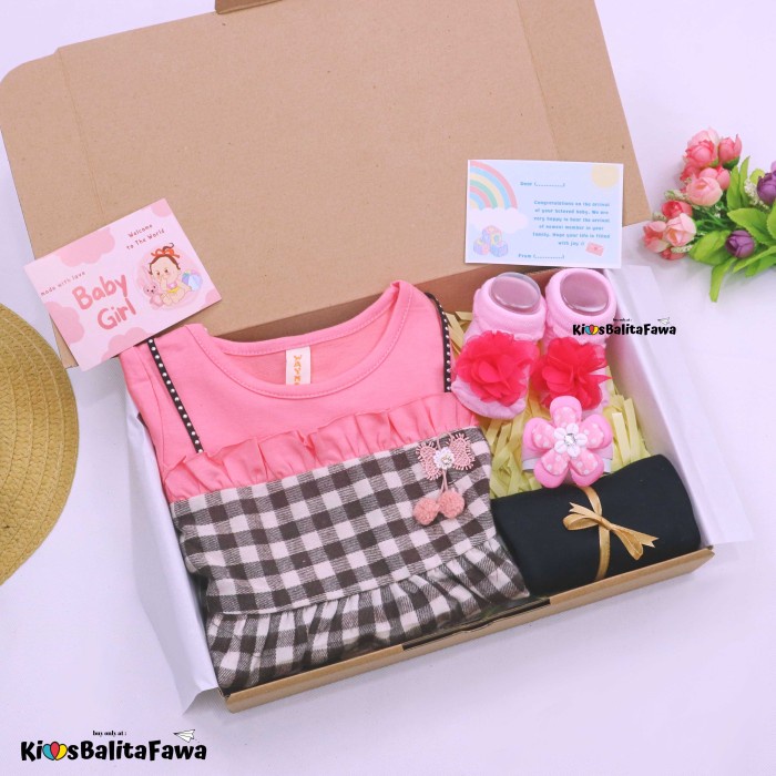 

(COD) [ICY] Hampers Set Baby Girl 0-18 Month / Hadiah Kado Lahiran Bayi Cewe - 0-12 month, Komplit Pink