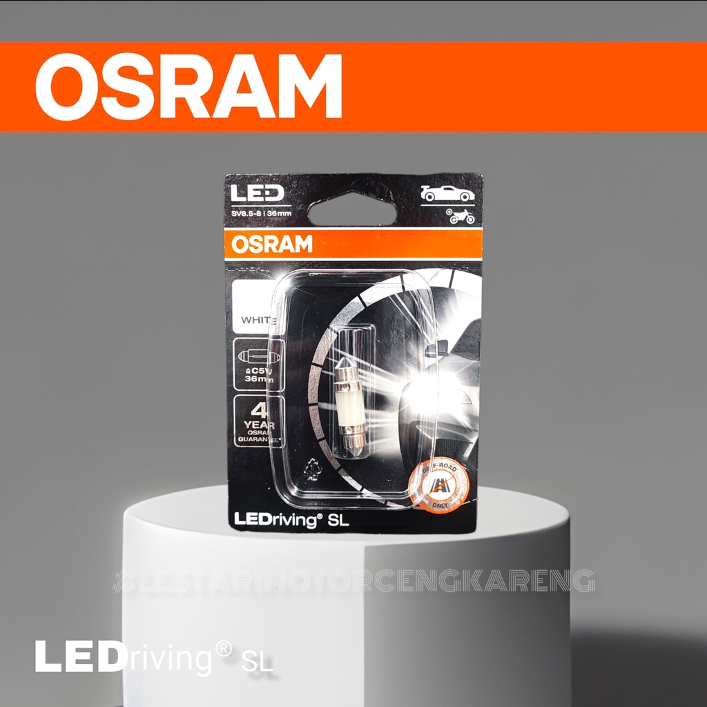 OSRAM LED FESTOON 36 MM LAMPU KABIN PLAFON MOBIL 6418DWP-01B 12V 0.6W