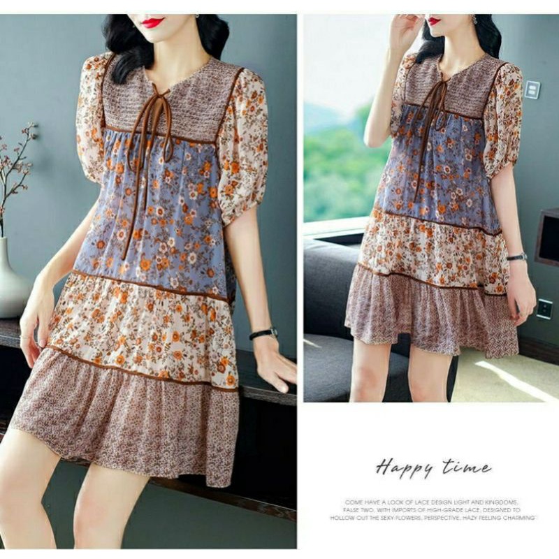 MDLV ~ 1715# Pdk Maldiva Short Sleeve Loose Dress Import