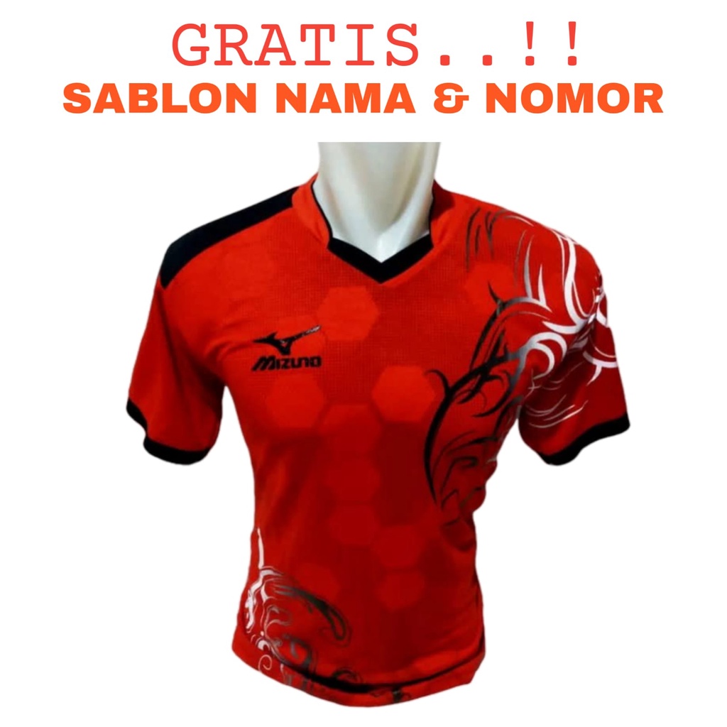 ( FREE SABLON NAMA &amp; NOM0R ) Baju olahraga badminton bulutangkis bola futsal volly baju atasan dewasa terbaru