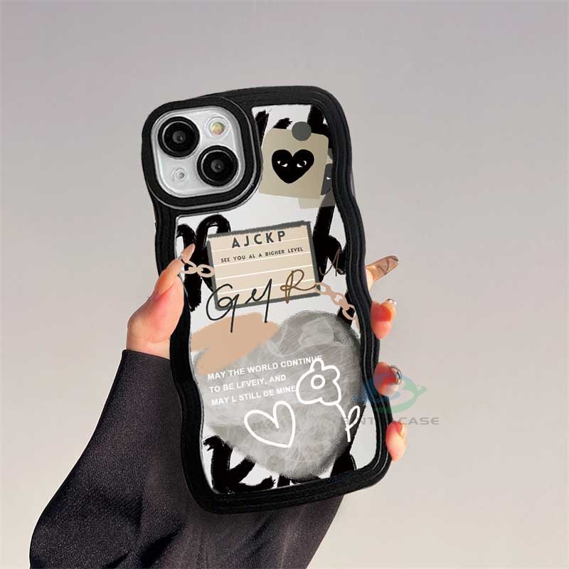 Realme C53 C55 C30 C31 C33 C33 C35 C21Y C25Y Realme 10 RealmeC11 C25 C17 C15 C12 C3 C2 Realme 7i 5 5i 6i 7 Pro Doodle Hati Tepi Melengkung Casing Handphone TPU Binteacase