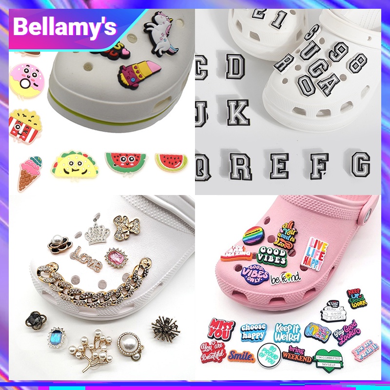 COD ❤️ Crocs Jibbitz Pin / Crocs Jibbitz Aksesoris / Aksesoris Sandal Crocs Mode Huruf Bahasa Inggri