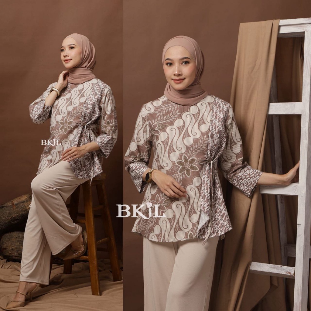 Baju Batik Wanita Modern Atasan Batik Kerja Wanita Blouse Batik Kantor Seragam Batik Modern M L XL XXL