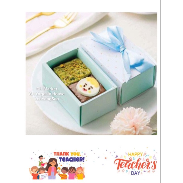 

Kado Hari Guru Mini Cake Brownies Teachers Day Gift Set + Kartu Ucapan