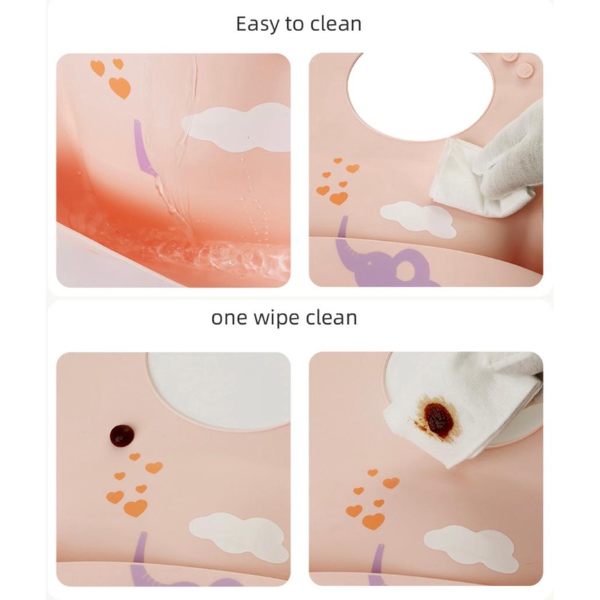 BABY SILICONE BIBS NIA- CELEMEK MAKAN BAYI BAHAN SILIKON BPA FREE AMAN