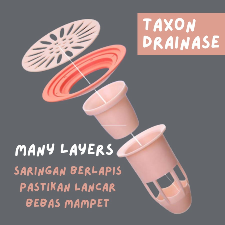 TAXON Drainase Penutup Saluran Air Anti Kecoa Bau dan Mampet