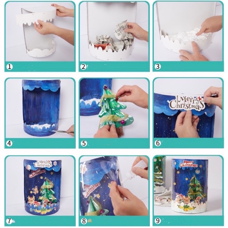 children chrismas theme art craft diy diorama project prakarya anak tema natal