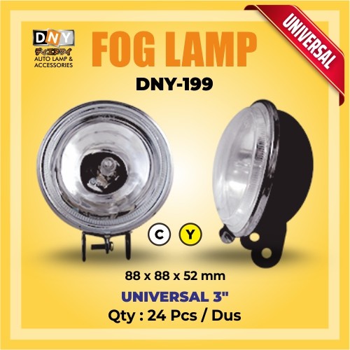 FOG LAMP / LAMPU KABUT UNIVERSAL 199 MOBIL TRUK BULAT 3 INCH 24V 12V