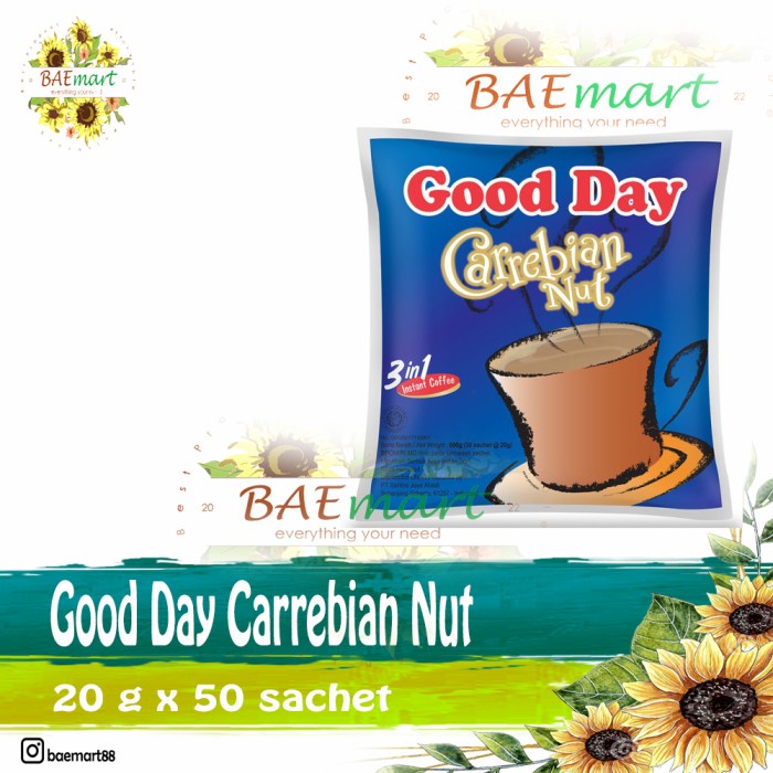 

GOOD DAY CARIBBEAN NUT SACHET 10G PER PACK ISI 50 SACHET - TERMURAH