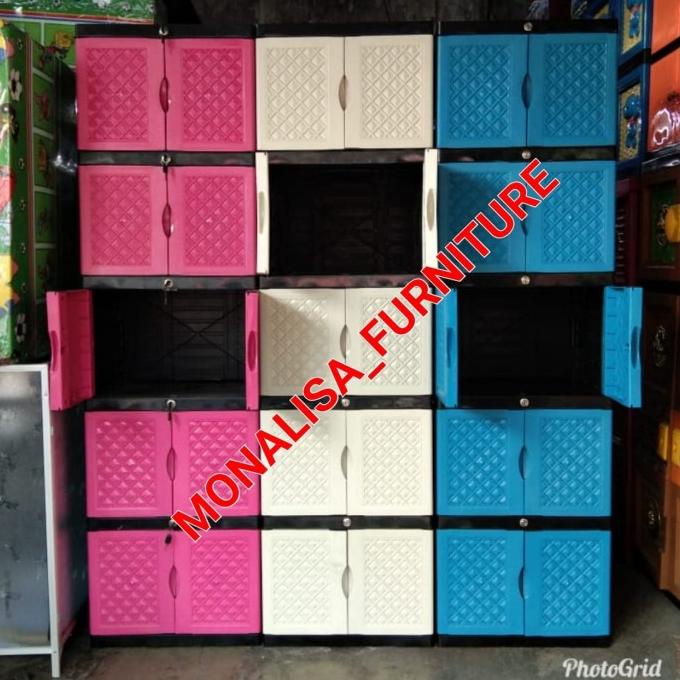 

LEMARI PLASTIK / LEMARI PAKAIAN full kunci SUSUN 5 stock ready