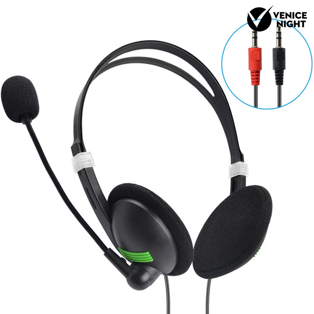 (VNEP) (Berkabel) Headphone High Fidelity Sensitif Headphone E-sports 3.5mm yang Dapat Disesuaikan dengan Mircophone untuk Komputer