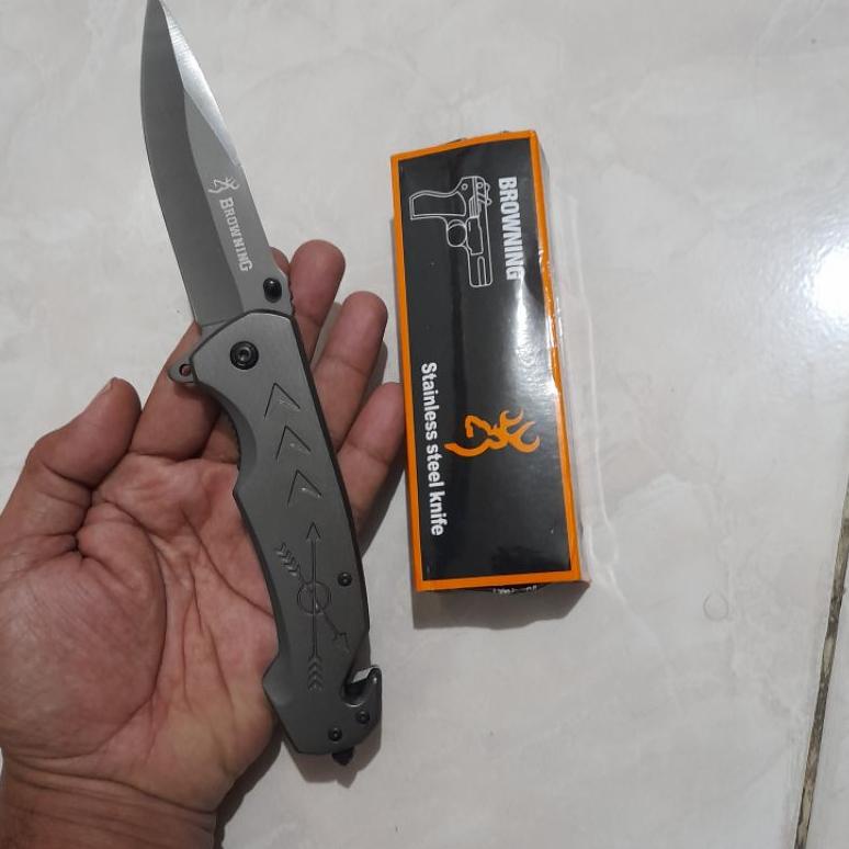 ス Bassic Pisau Lipat Browning FA 18 Outdoor Survival CS GO Pointed Head Stainless Stell ゝ