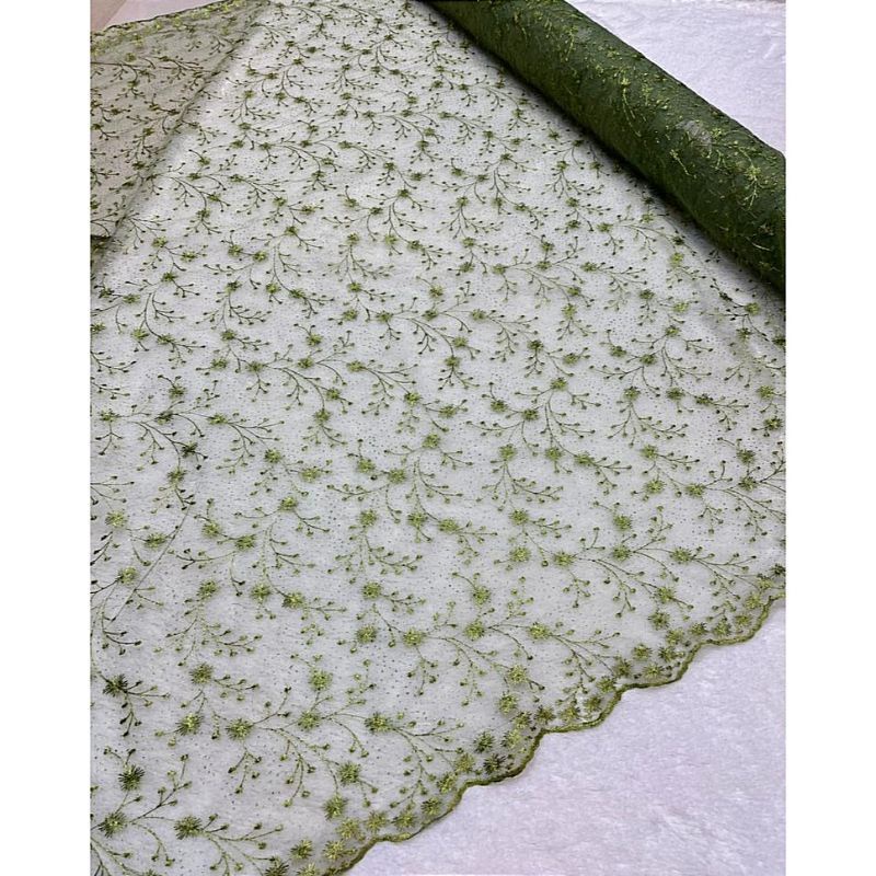 Kain Tile Akar Mutiara - Bahan Kain Brokat Brukat Meteran Mewah / Kain Tulle Tille Gliter Motif Akar