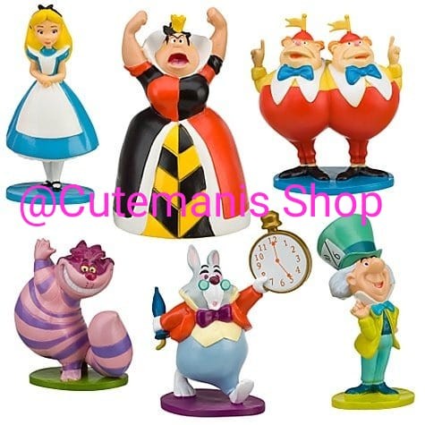Action Figure Alice in Wonderland/Pajangan Topper Cake Set 6 Pcs