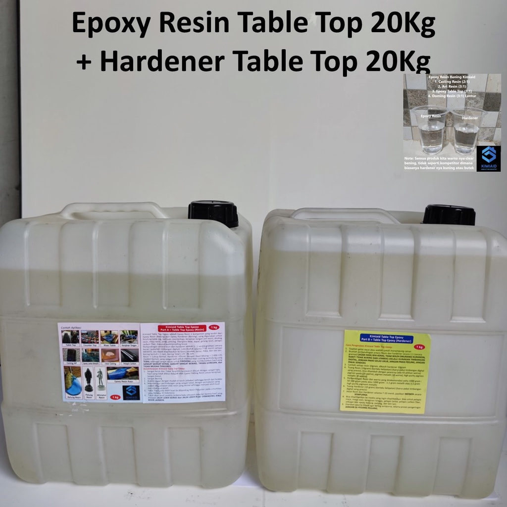 Epoxy Resin Bening Table Top 20Kg Hardener 20Kg Resin Bening Epoxy