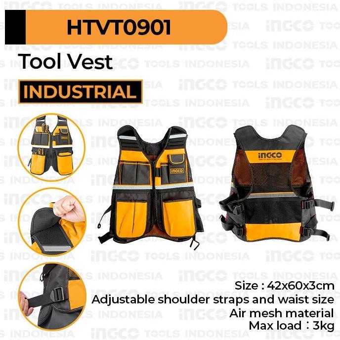 TOOL VEST (3 KG) INGCO HTVT0901 ROMPI SAFETY PROYEK TAS ALAT PERKAKAS