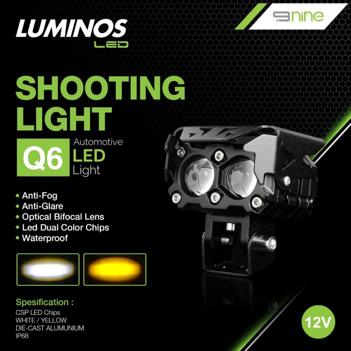 LAMPU LED TEMBAK SOROT LASER 2 WARNA ORIGINAL LUMINOS Q6