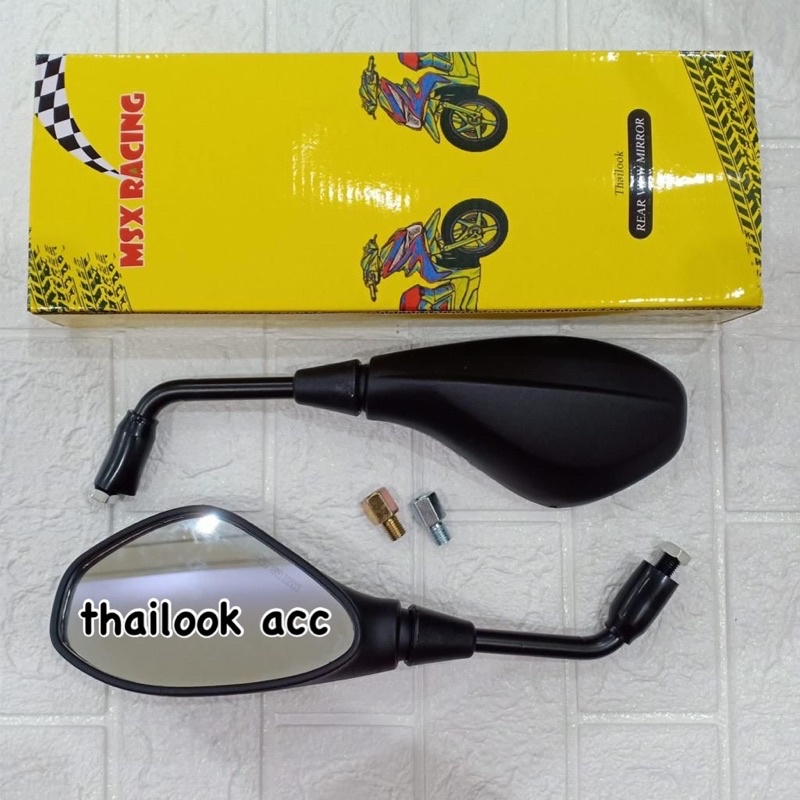 spion motor kaca putih model bmw universal honda yamaha matic bebek plus adaptor sambungan