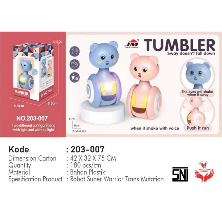 Mainan Rattle dan Lampu Shake stand goyang tetap berdiri little bear [JM-GCB]