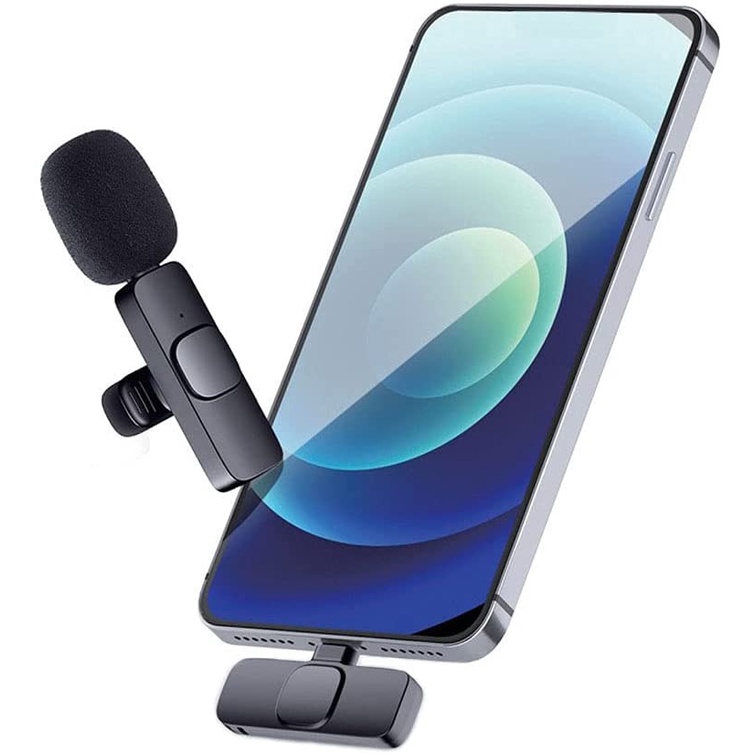 MICROPHONE WIRELESS CLIP ON SMARTPHONE VLOG LAVALIER MIC BLUETOOTH K8 K9 TAFFSTUDIO