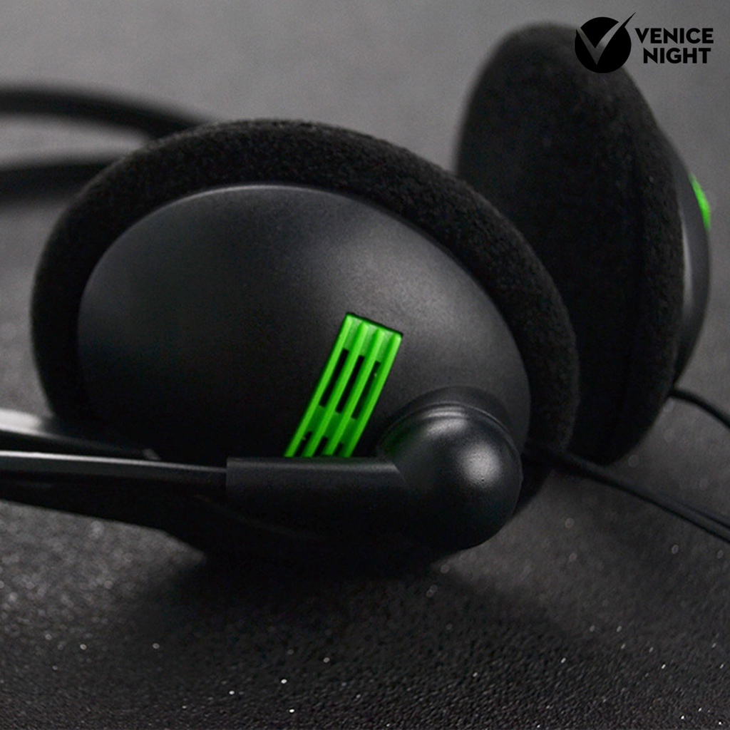 (VNEP) (Berkabel) Headphone High Fidelity Sensitif Headphone E-sports 3.5mm yang Dapat Disesuaikan dengan Mircophone untuk Komputer