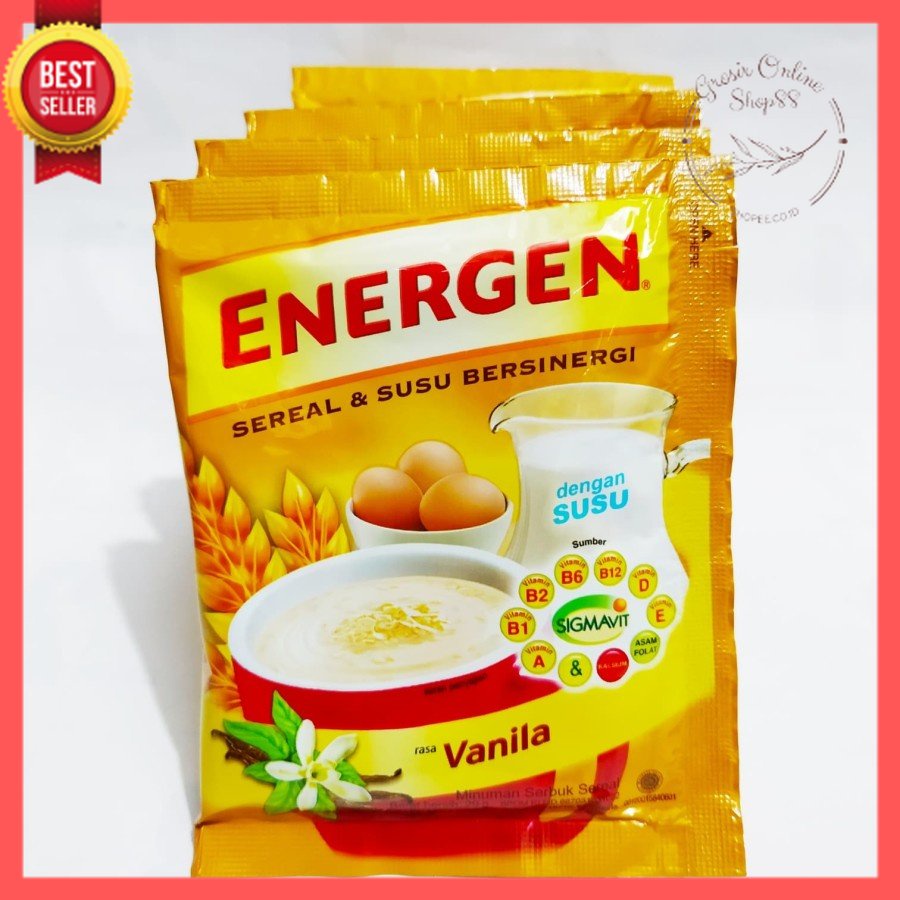 GOS -G402- ENERGEN SEREAL VANILLA 34g kemasan baru PROMO !!