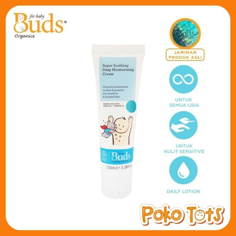 Buds Organics Super Soothing Deep Moisturising Cream 100ml Krim Pelembab Kulit Sensitif BSO Soothing Organic