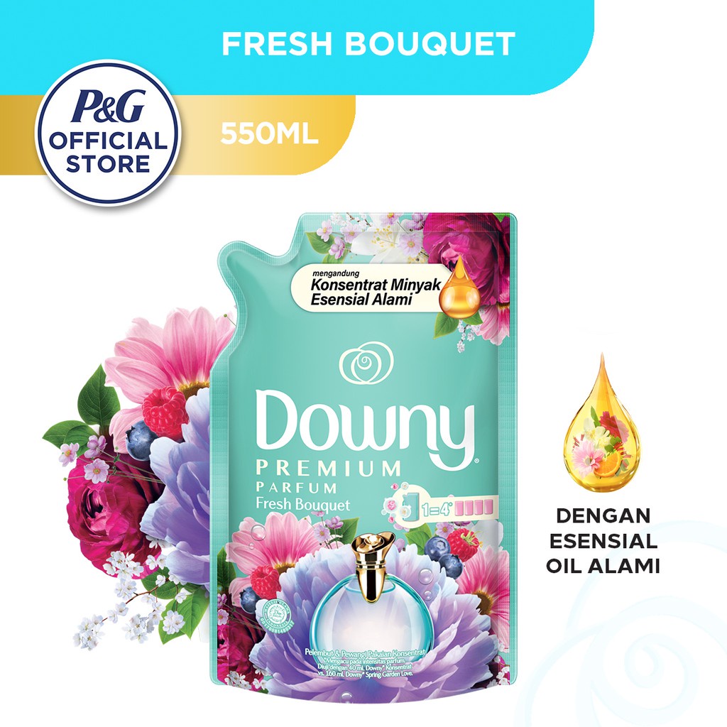 Downy Pewangi Pelembut Pakaian Premium Parfum Fresh Bouquet 550 ml // Downy