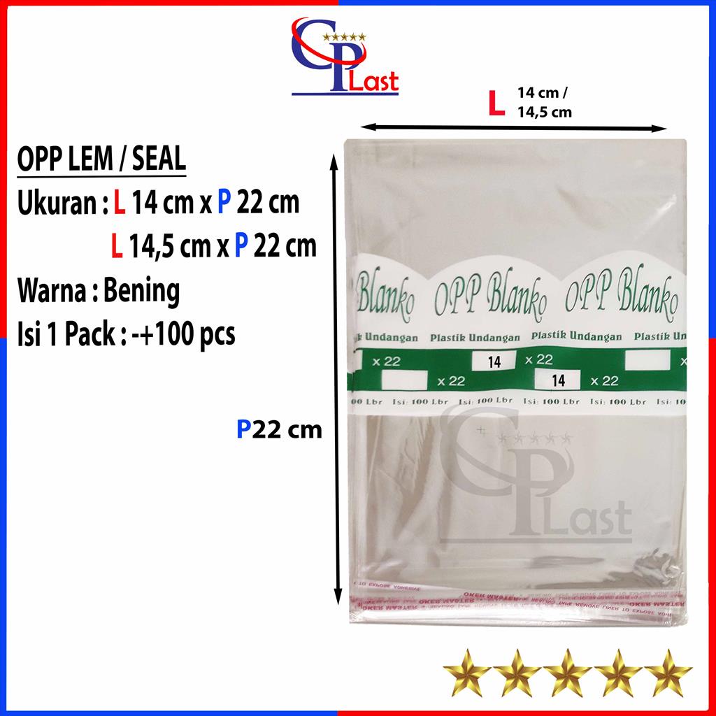 Plastik OPP Lem Seal 14x22 14.5x22cm / Plastik Undangan / OPP Seal - Lem / Roti Bakery / Plastik Kem