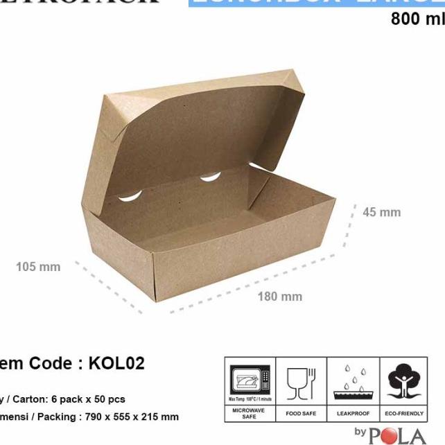 

Paper Lunchbox Large Brown Kraft / KOL02 Metropack- 50pcs