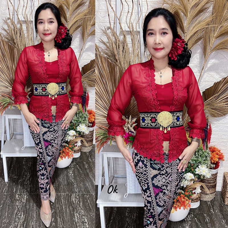 kebaya jadi bordir motif melati