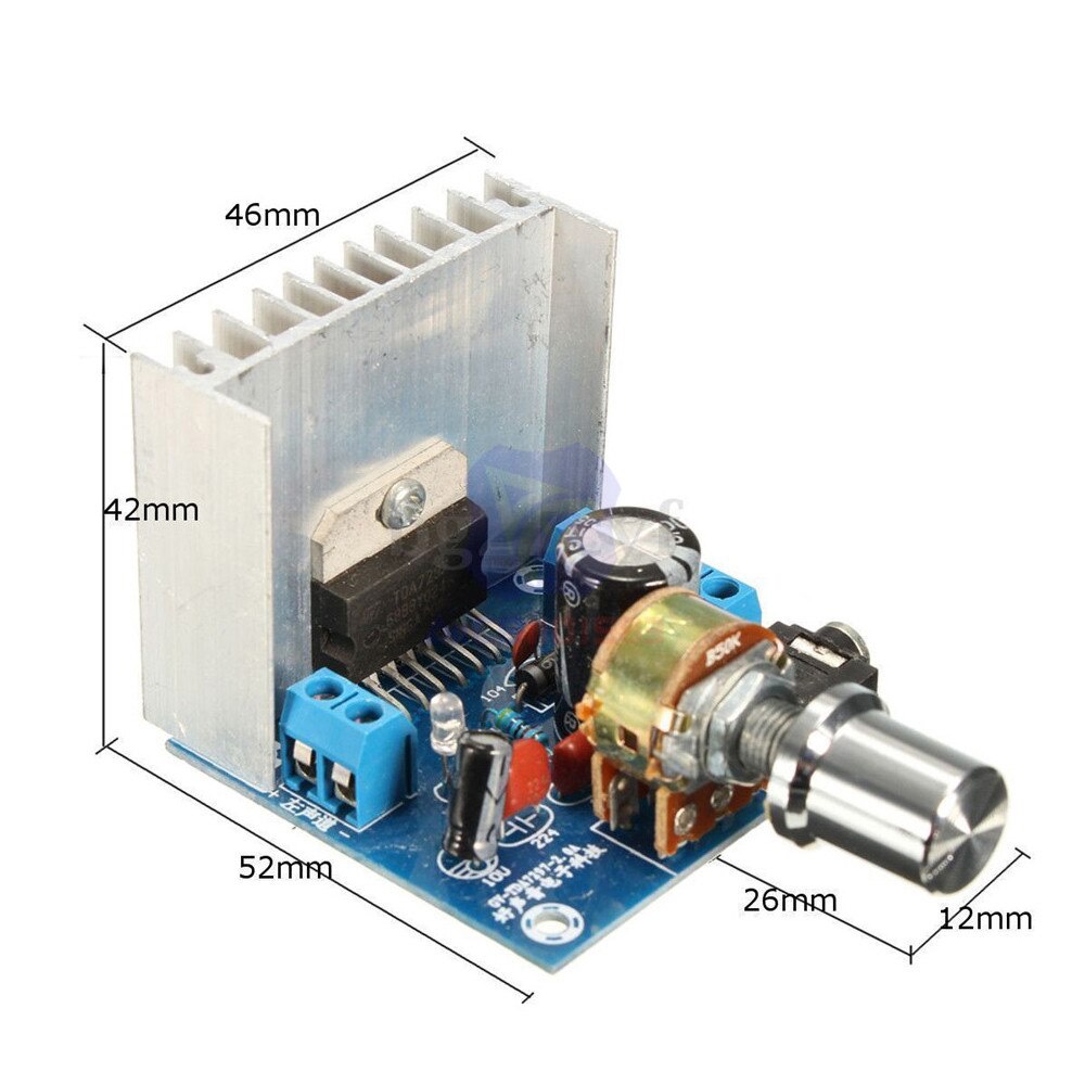 Papan Amplifier Digital Dc 12v Dual Channel 15w+15w Tda 7297