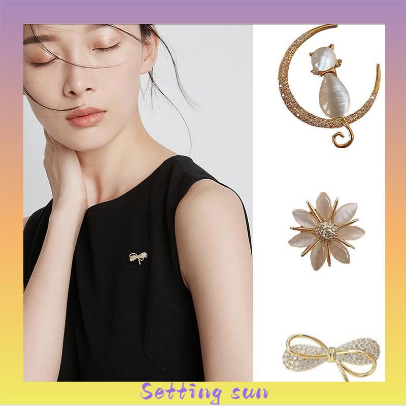 Brooch Bros hijab bros cantik Bros Mutiara bros Kupu bros lucu Bros Wanita Korean Fashion Style Butterfly Brooches Gold Color Pearl Brooch Pins Pakaian Aksesoris TN