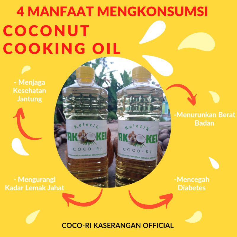 

Migor kelapa/Cooking Coconut Oil/Minyak Keletik Kelapa Murni/Coco-ri Kaserangan/1000ml