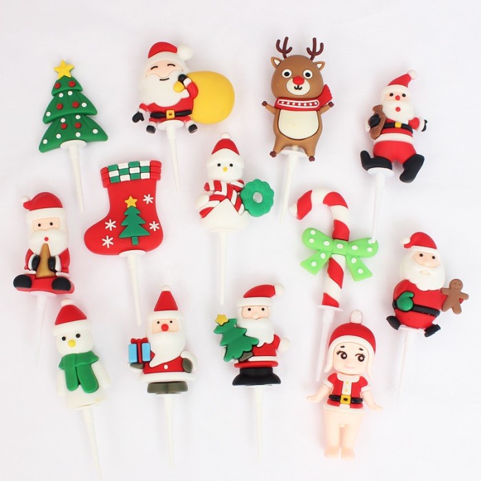 

Topper Kue Toper Cake Natal Miniatur Natal Christmas Santa Claus Kado