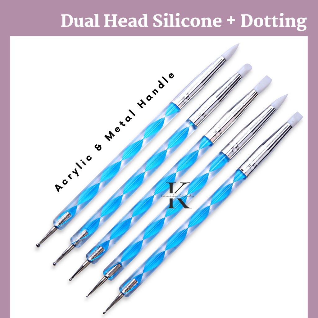 Brush Dual dotting silicone spiral set Nail Art tools