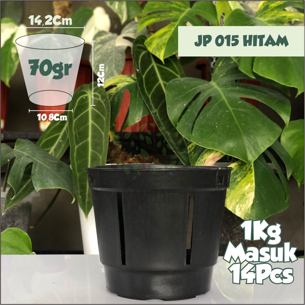 Pot Anggrek Gantung JP 015 Warna Hitam - Pot Anggrek Ukuran 15 - Pot Bunga Gantung Tanaman Hias - Po