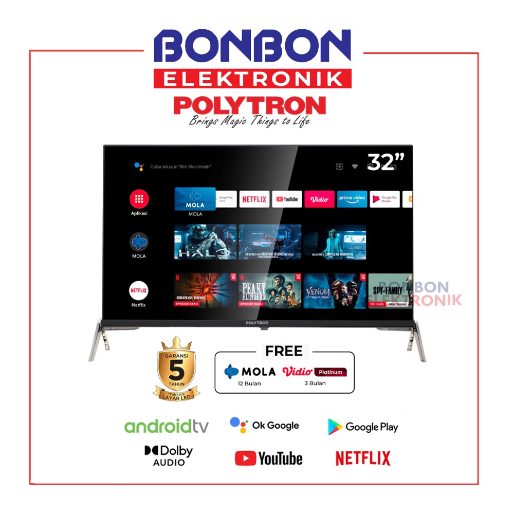 POLYTRON LED Android 11 TV 32 Inch PLD 32AG5959 DVB-T2 11 Digital MOLA