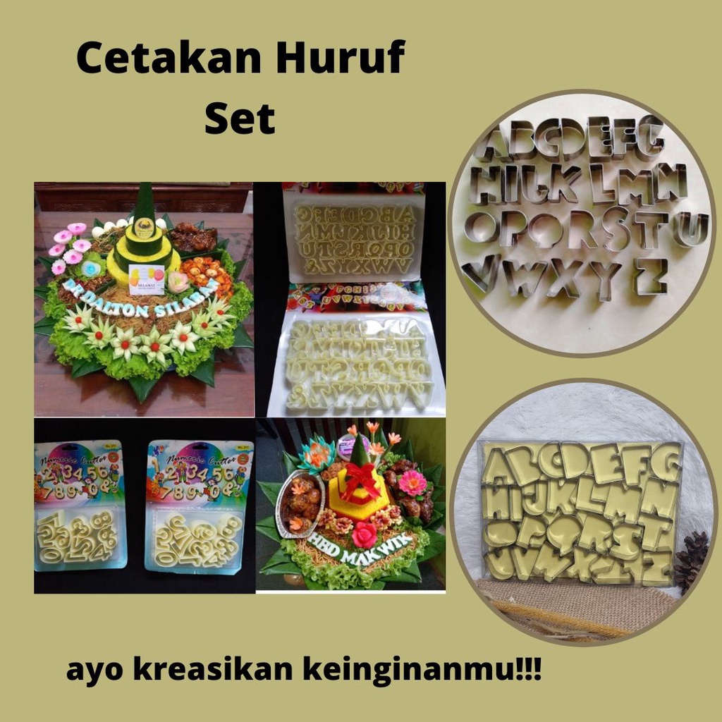 ✨dasialojaya✨Cetakan Huruf Set / Cetakan kue Huruf/Cetakan Kue Kering/Cetakan kue kering karakter