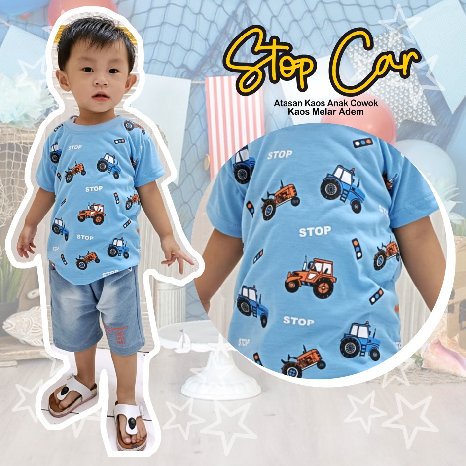 Atasan Kaos Anak Laki-Laki Stop Cars CKids